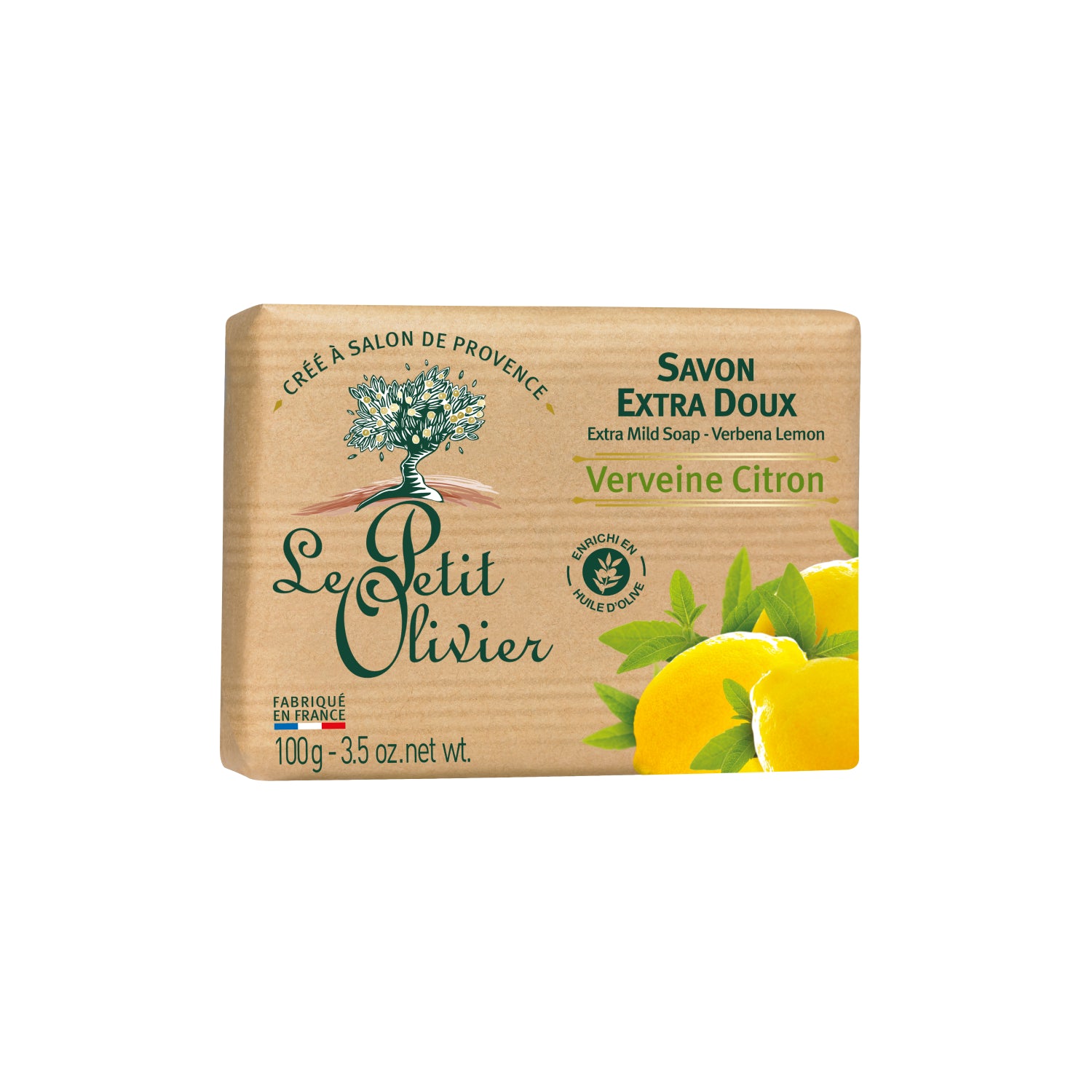 Jabón Extra Suave Verbena Limón Le Petit Olivier - 100g