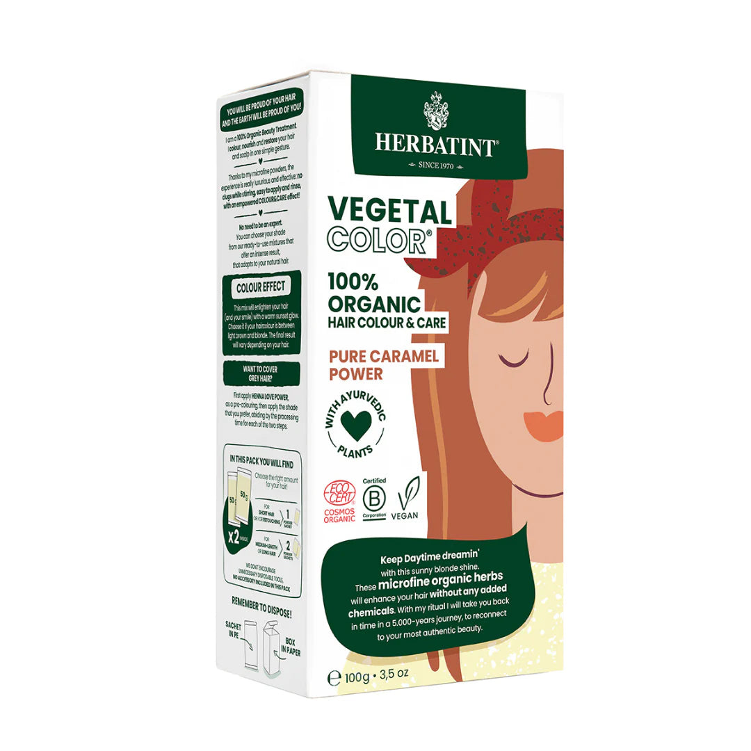 Coloración Vegetal Pure Caramel Henna 100% Orgánica Herbatint - 100gr